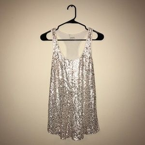 Gold Sequin Tank Top, Express